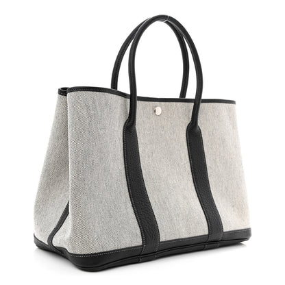 Hermes Toile Buffle Skipper Garden Party 36 MM Tote Black 3 of 10