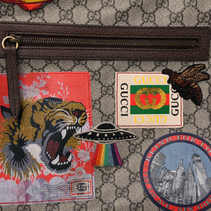 Gucci Soft GG Supreme Monogram Courrier Web Medium Flat Messenger Bag Beige New Acero Multicolor 9 of 14