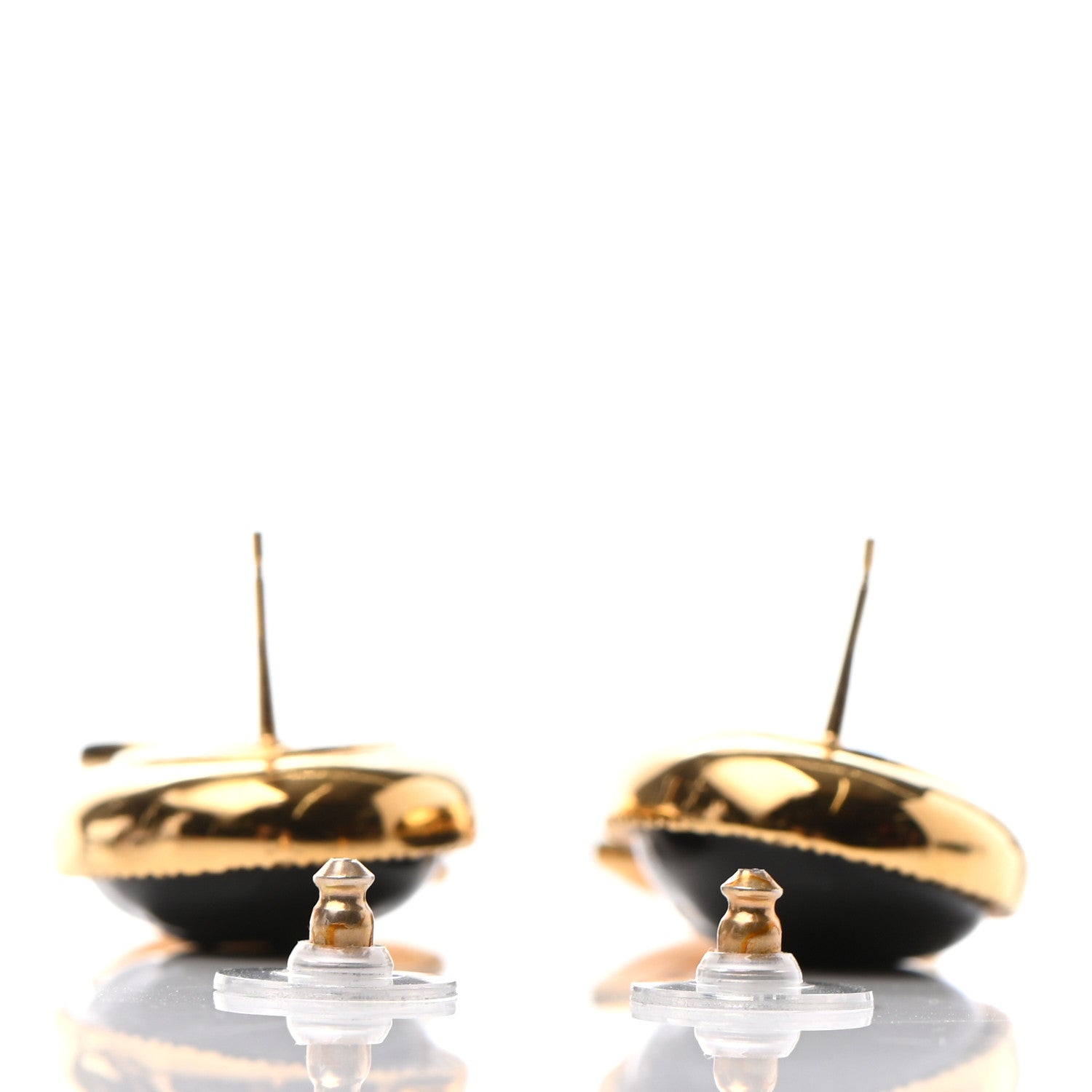 Chanel Resin Metal Obazine CC Drop Earrings Gold Black 3 of 4