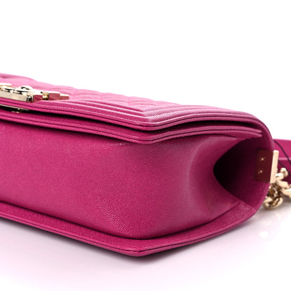 Chanel Caviar Quilted Medium Boy Flap Fuchsia 9 of 10