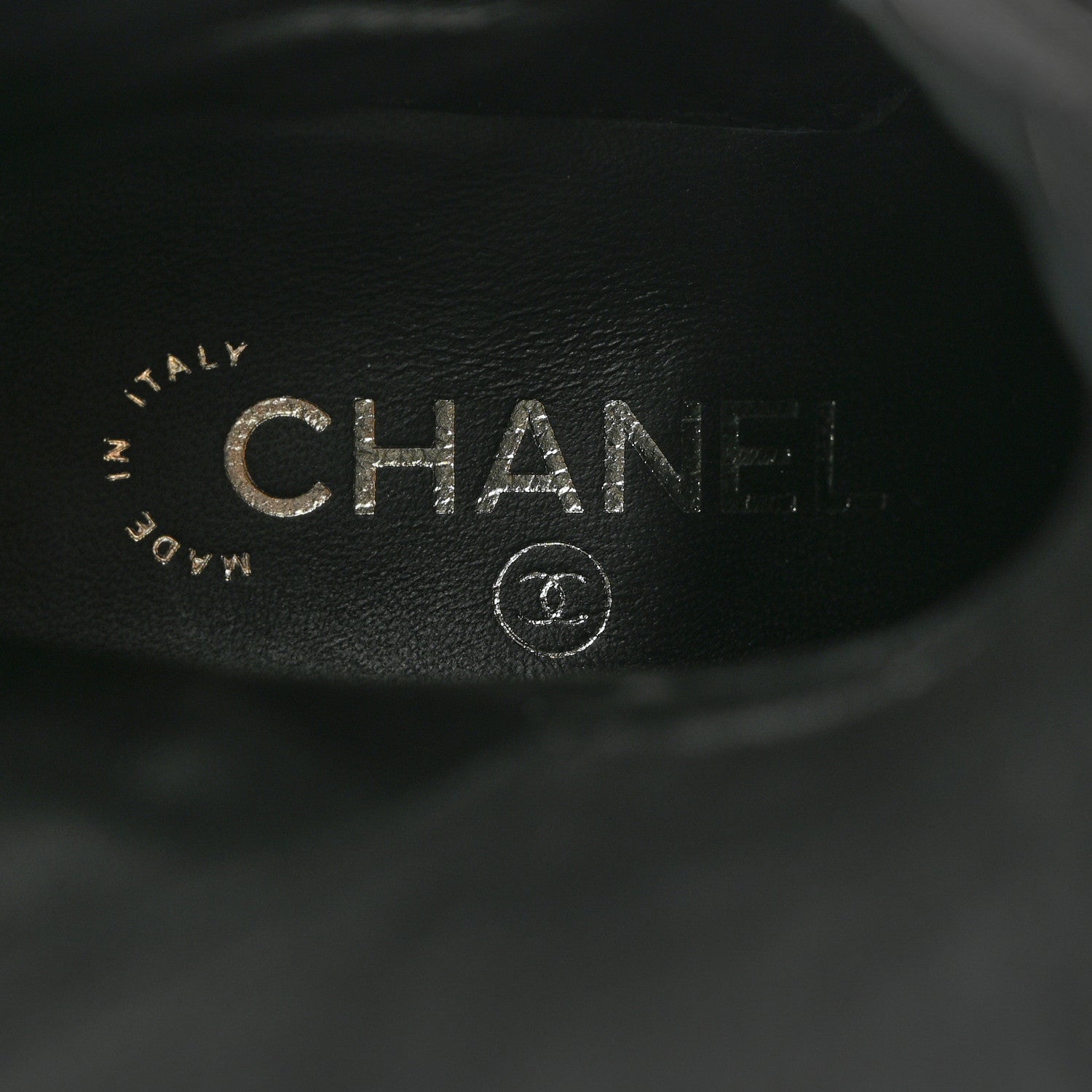 Chanel Calfskin Patent Cap Toe CC Lace Up Boots 38 Black 6 of 9