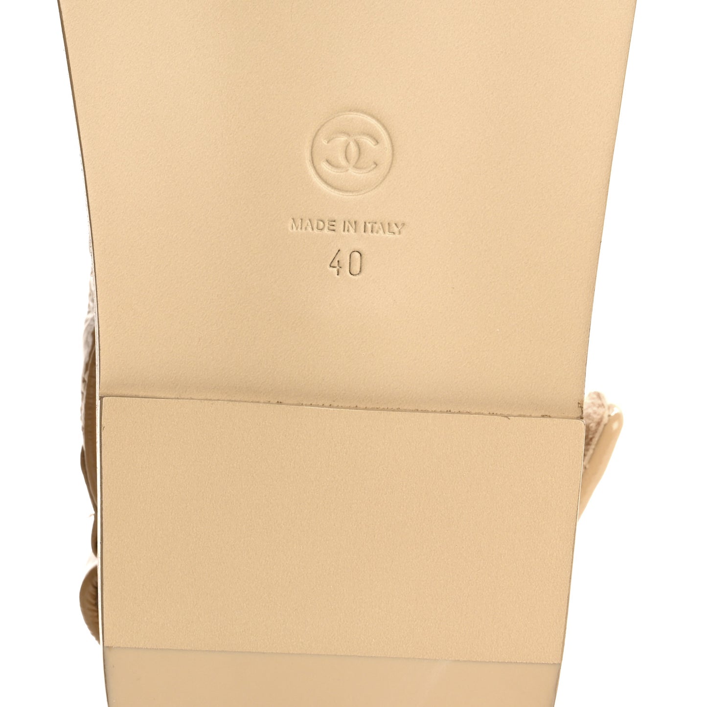 Crumpled Shiny Lambskin Velcro Dad Sandals 40 Beige