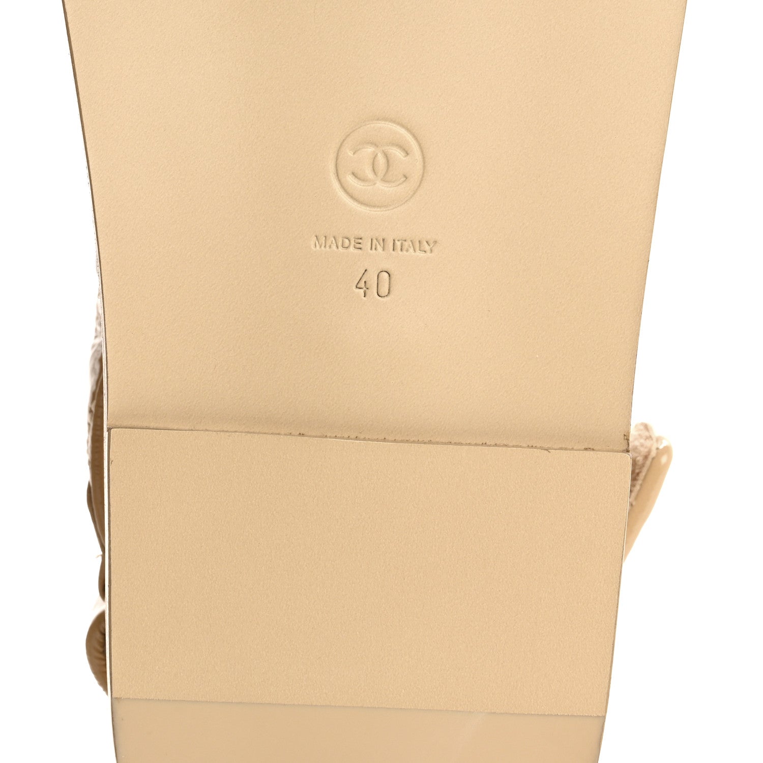 Chanel Crumpled Shiny Lambskin Velcro Dad Sandals 40 Beige 8 of 10