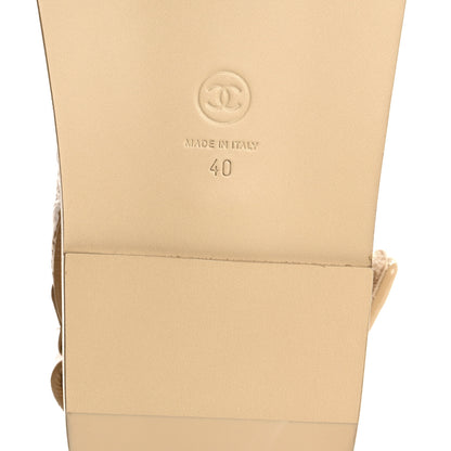 Chanel Crumpled Shiny Lambskin Velcro Dad Sandals 40 Beige 8 of 10