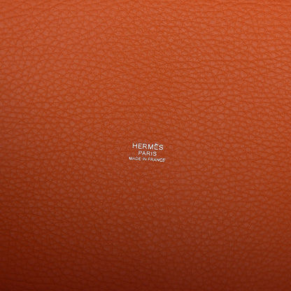 Hermes Taurillon Clemence Picotin Lock 22 MM Orange 6 of 11