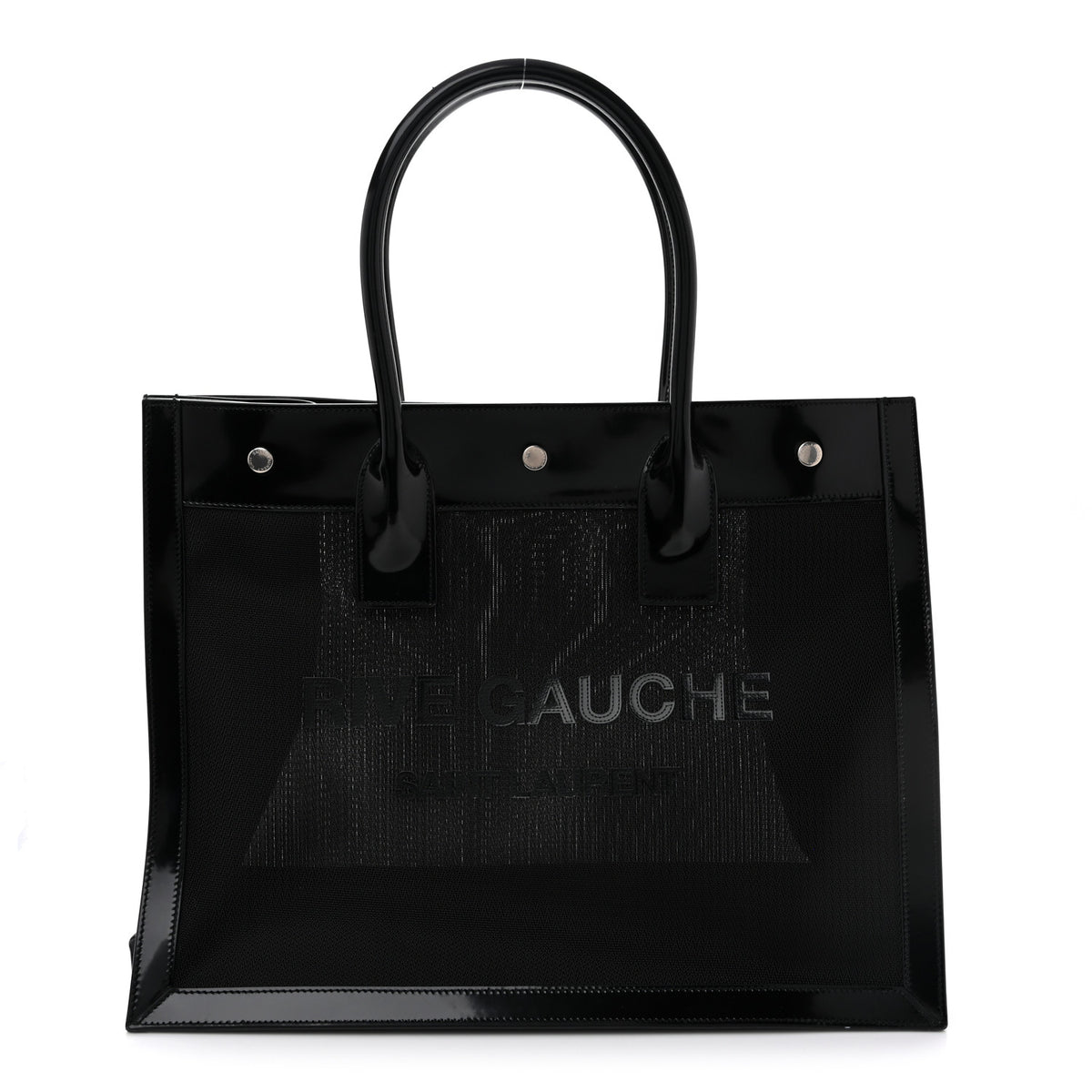 Saint Laurent Mesh Patent Rive Gauche Tote Black 1 of 21