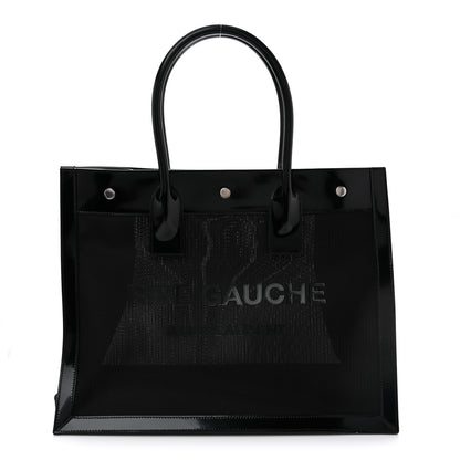 Saint Laurent Mesh Patent Rive Gauche Tote Black 1 of 21