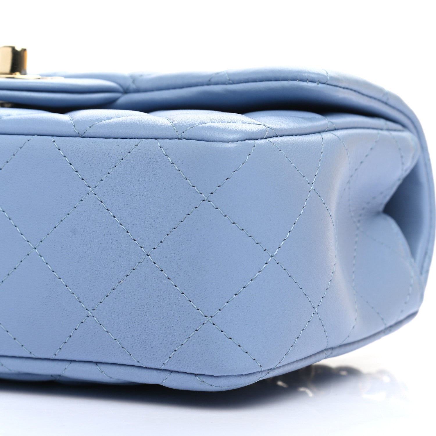 Chanel Lambskin Quilted Mini Rectangular Flap Light Blue 9 of 10