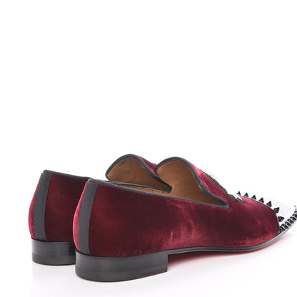 Christian Louboutin Patent Velvet Spikes Mens Captain Loubi Flat Loafers 41 Cramoisi Black 4 of 13