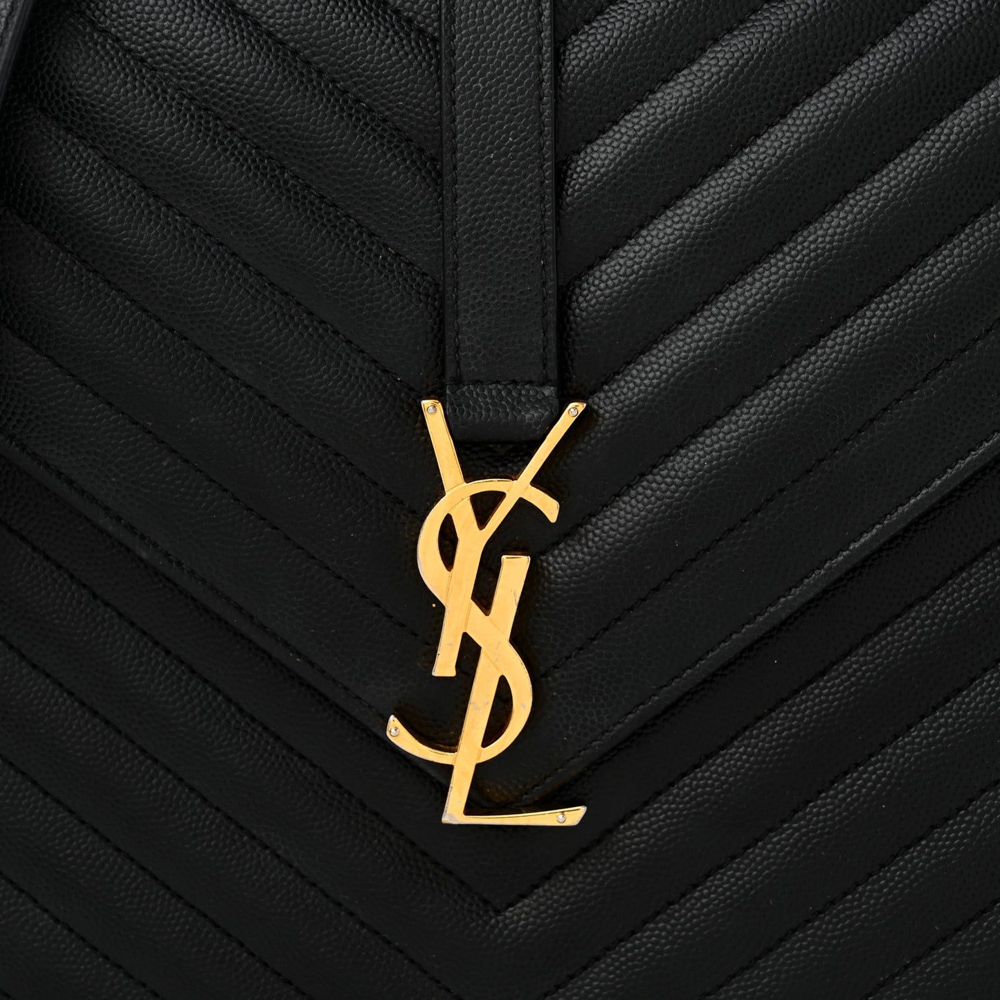 Grain De Poudre Matelasse Chevron Large Monogram Satchel Black