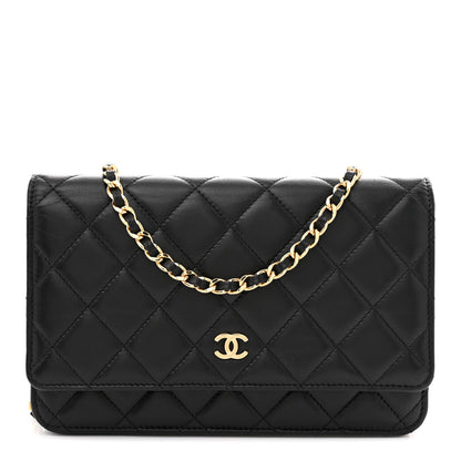 Chanel Lambskin Quilted Wallet On Chain WOC Black 1 of 11
