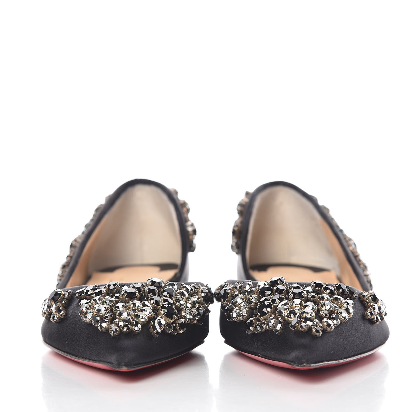 Satin Strass Brodiriza Flats 37 Black
