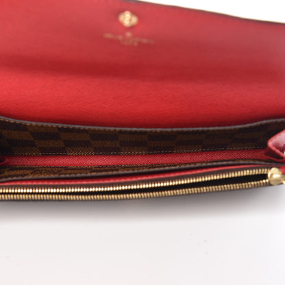 Louis Vuitton Damier Ebene Emilie Wallet Red 5 of 11