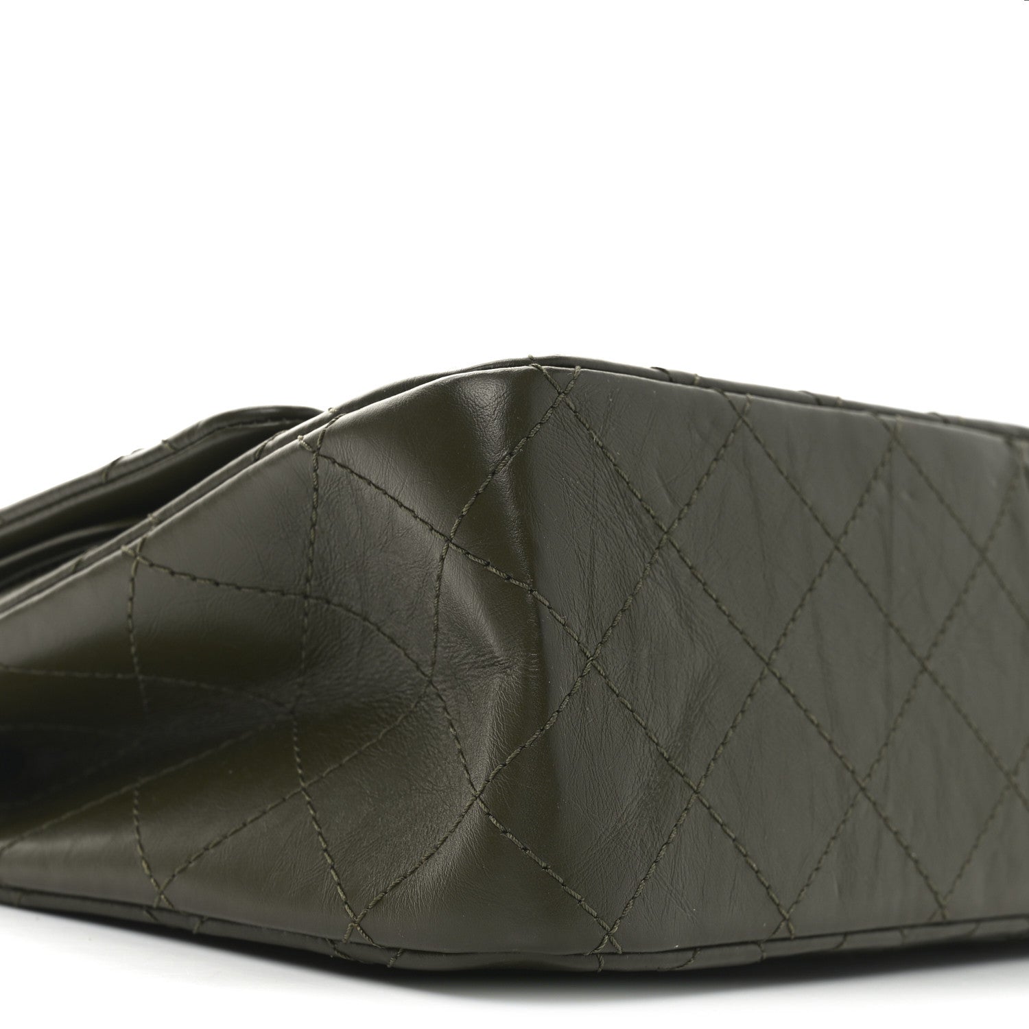 Chanel Aged Calfskin Quilted 2.55 Reissue 227 Flap Dark Green 9 of 11