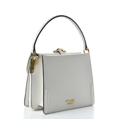 Prada City Calfskin Small Belle Top Handle Bag Bianco 3 of 11
