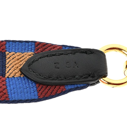 Hermes Toile Swift 25mm Maxi Quadrille Shoulder Strap Bleu Billard Biscuit Rouge H Black 5 of 6