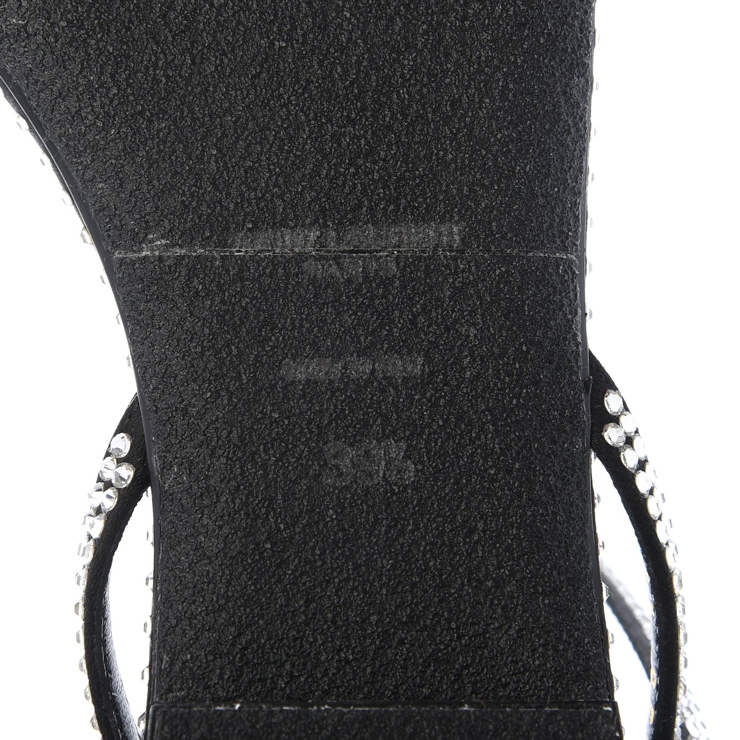 Calfskin Studded Raso Seta Sandals 39.5 Black