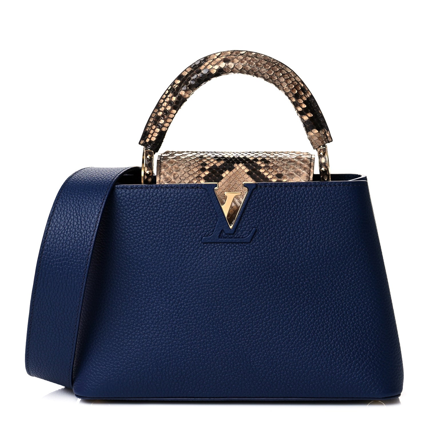 Louis Vuitton Taurillon Python Capucines BB Blue Naturel 1 of 9