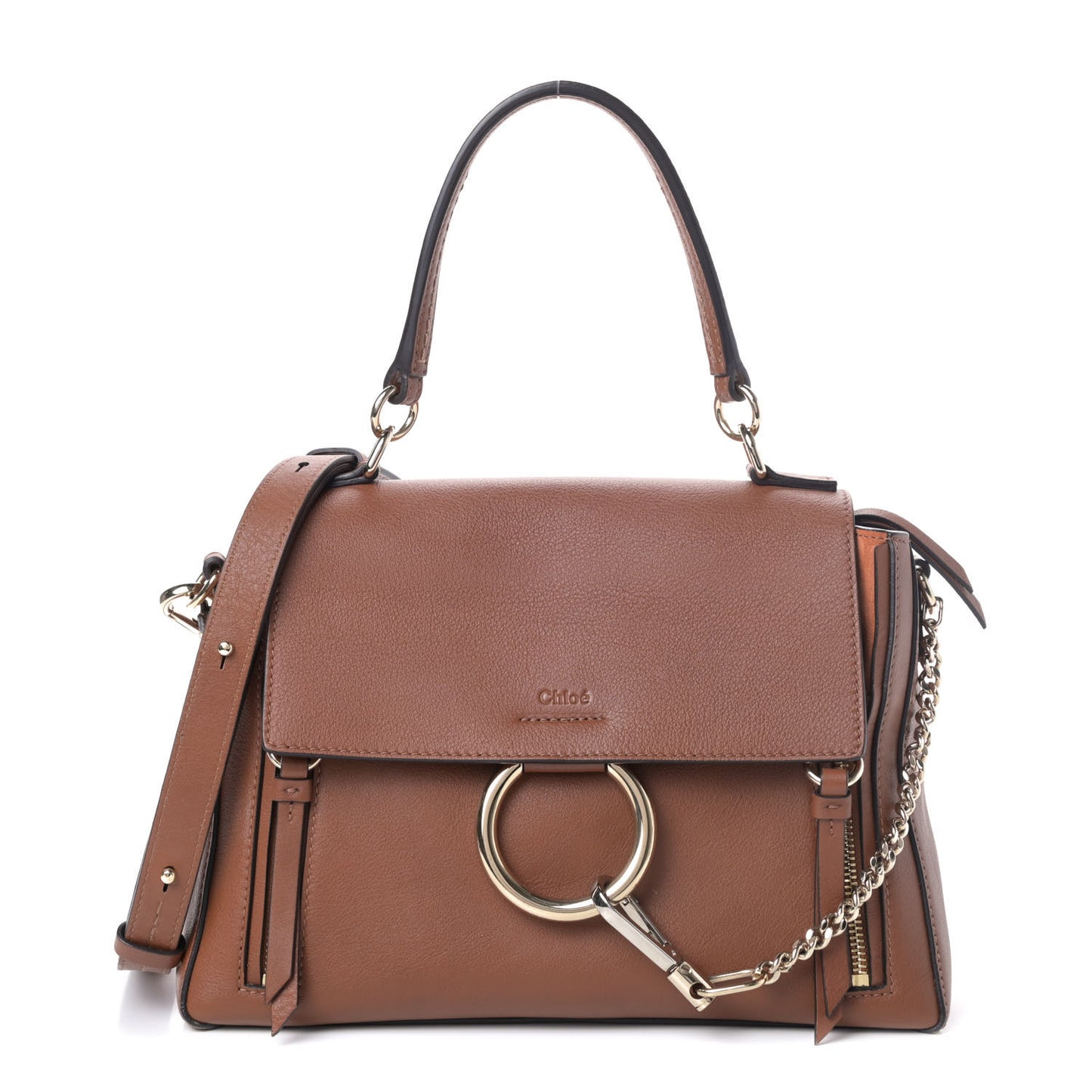 Calfskin Small Faye Day Shoulder Bag Tan