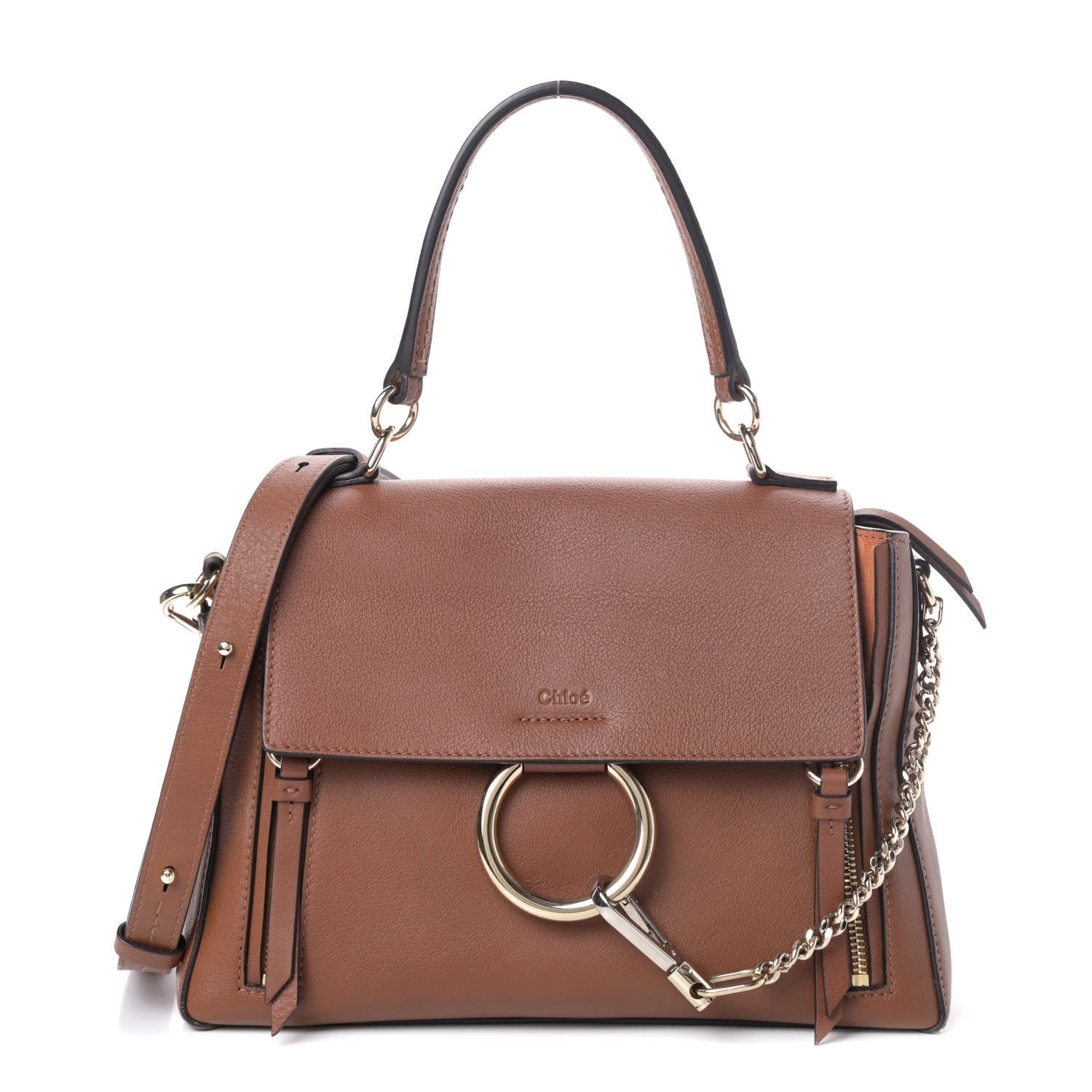 Chloe Calfskin Small Faye Day Shoulder Bag Tan 1 of 4