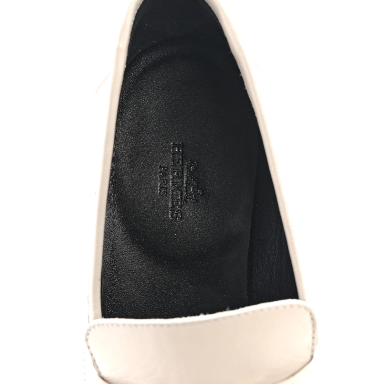 Hermes Goatskin Womens Paris Loafers 38.5 Beige Glaise 7 of 10