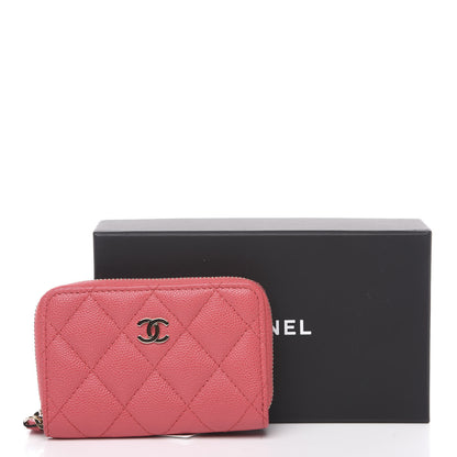 Chanel Caviar Quilted Zip Coin Purse Dark Pink 8 of 8