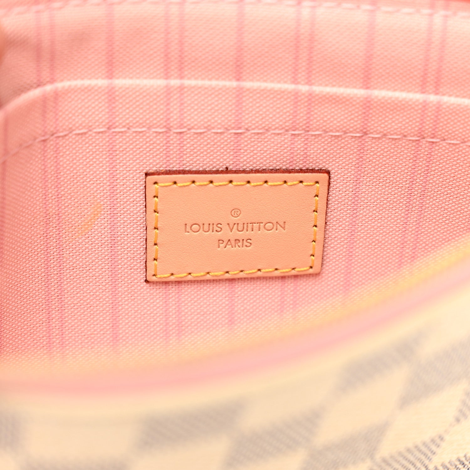 Louis Vuitton Damier Azur Neverfull MM GM Pochette Rose Ballerine 9 of 9