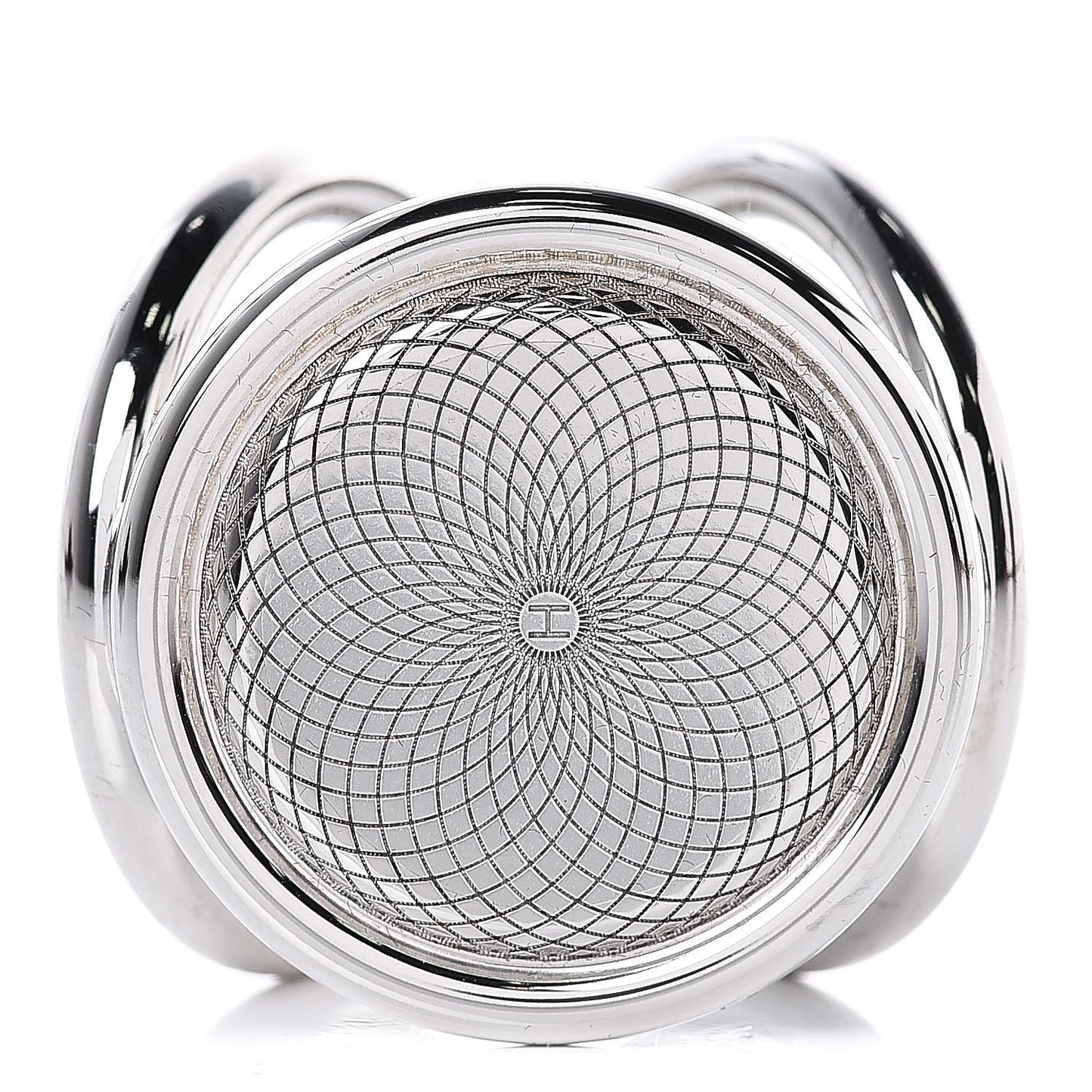 Palladium Trio Rosace Gravee Scarf Ring