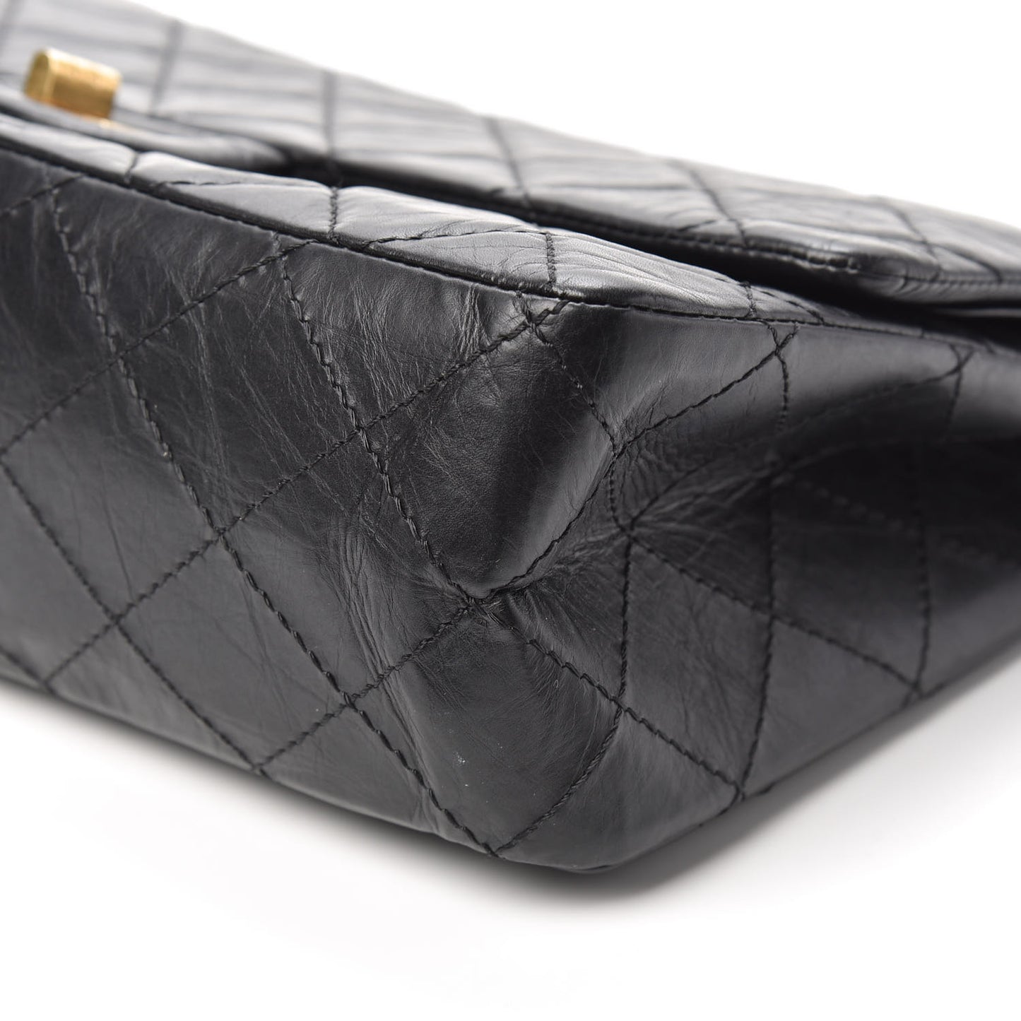 Aged Calfskin Quilted 2.55 Reissue 226 Flap Black