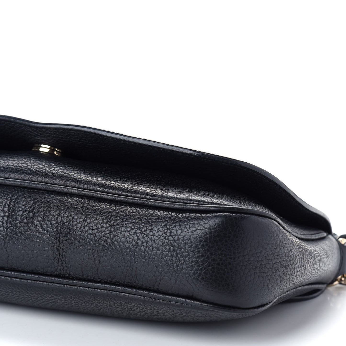 Pebbled Calfskin Medium Soho Flap Crossbody Black