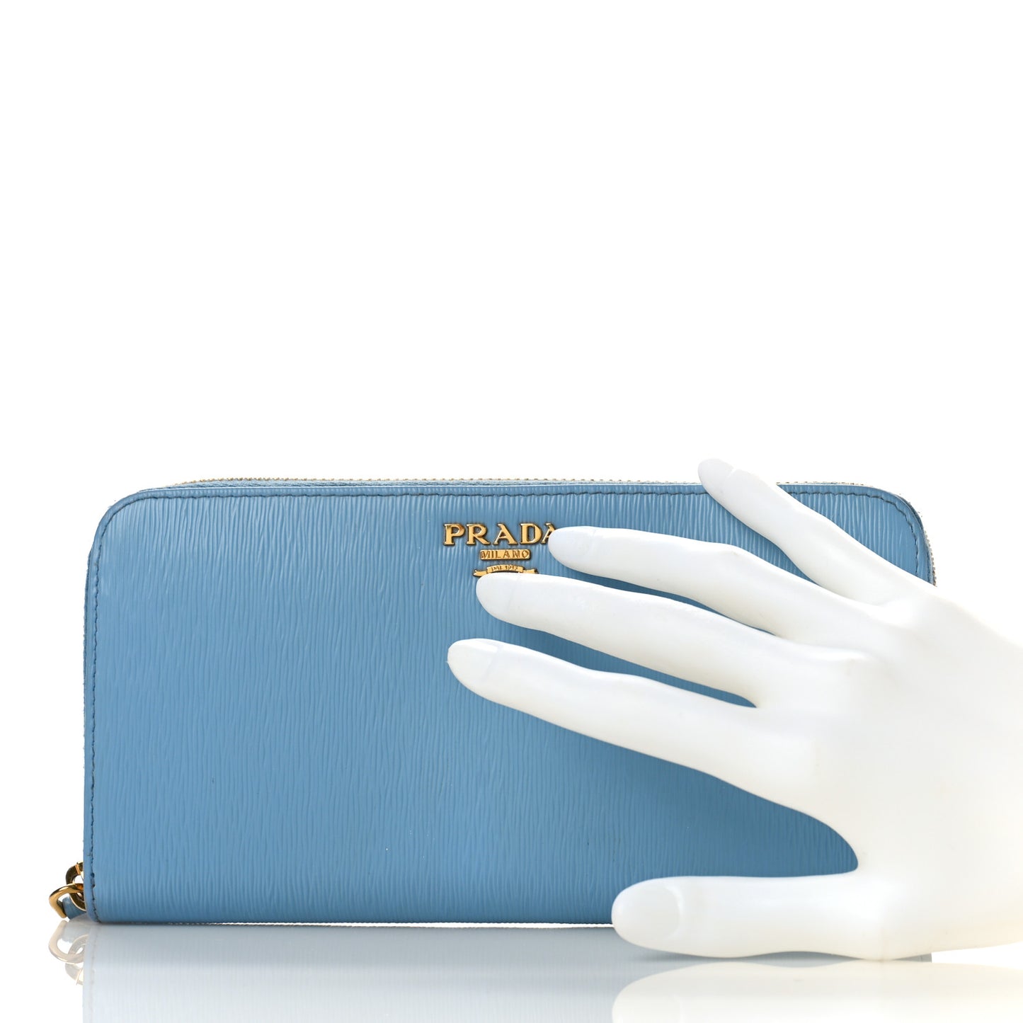 Vitello Move Bi-Color Zip Around Wallet Astrale Bluette