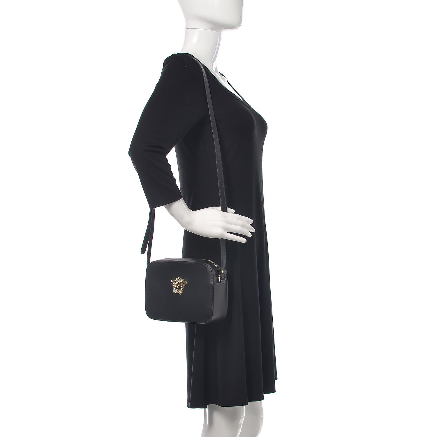 Versace Calfskin Palazzo Camera Bag Black 2 of 10