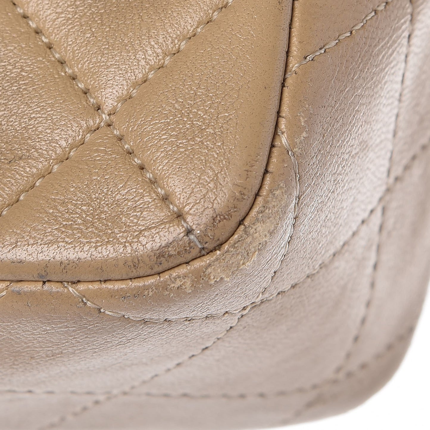 Lambskin Quilted Small Single Flap Beige