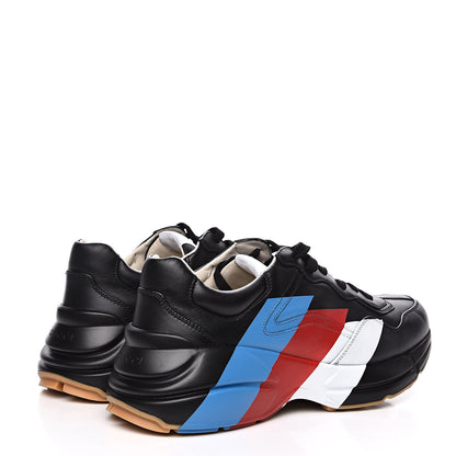 Gucci Calfskin Web Printed Mens Rhyton Sneakers 7 Black 4 of 9