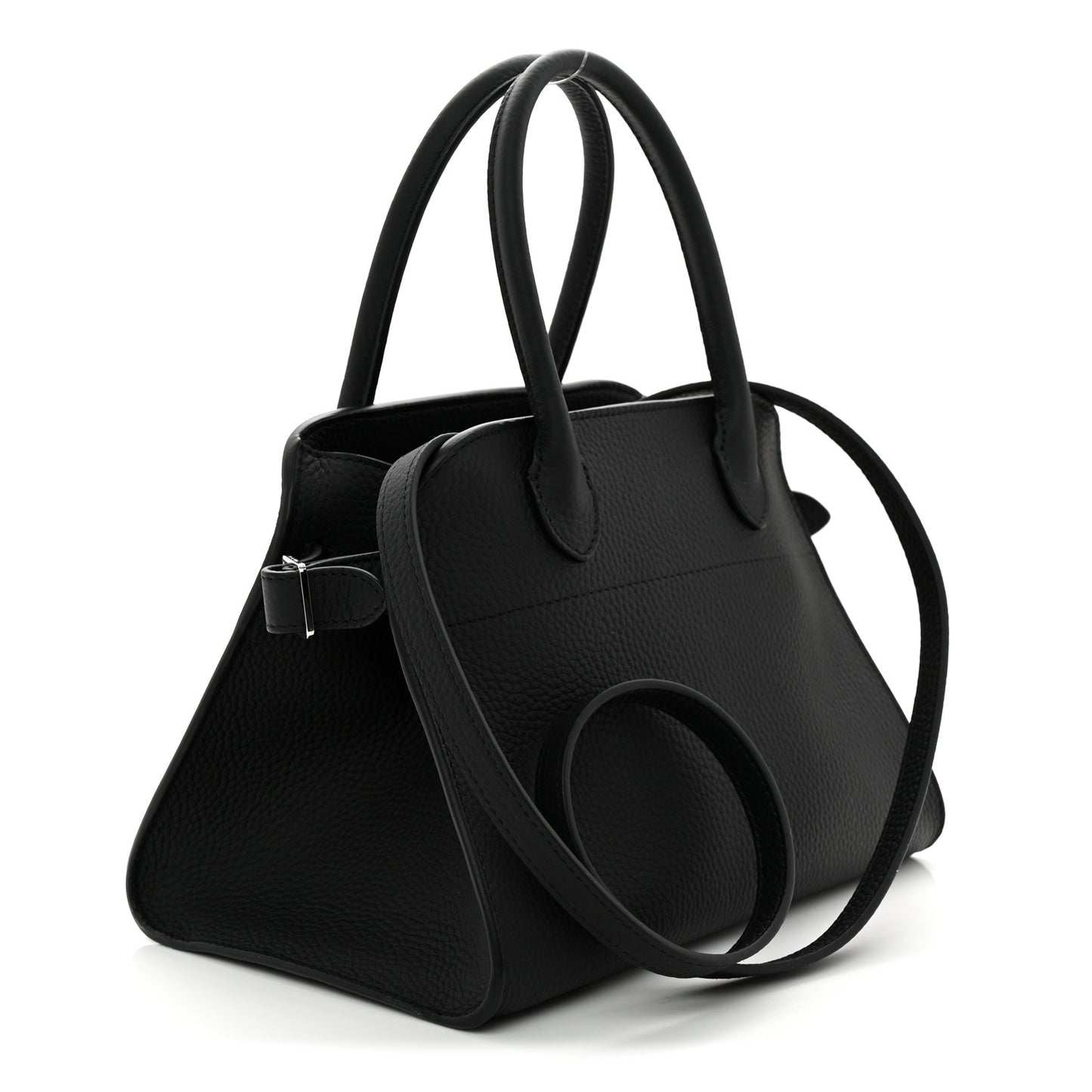 Grained Calfskin Soft Margaux 10 Bag Black