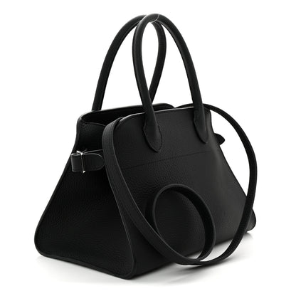 The Row Grained Calfskin Soft Margaux 10 Bag Black 3 of 9