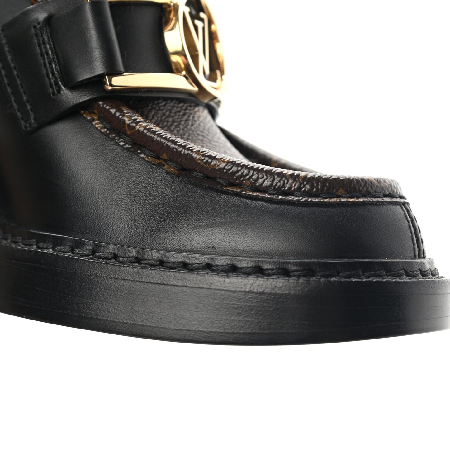 Monogram Calfskin Academy Loafers Pumps 38 Black