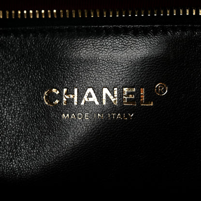 Chanel Shiny Lambskin Quilted Medium Shopping Tote Black 6 of 10
