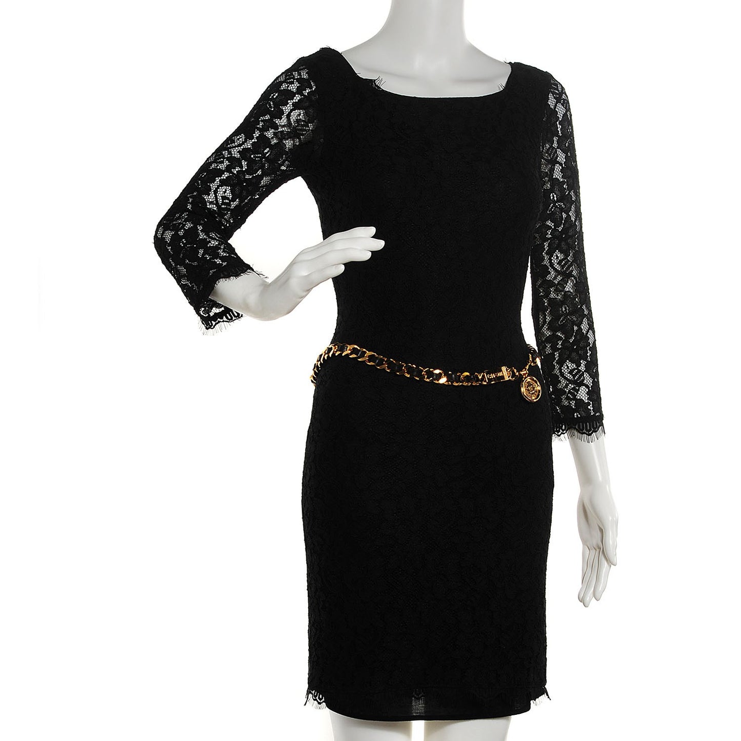 Lambskin Chain 31 Rue Cambon Medallion Belt Gold Black