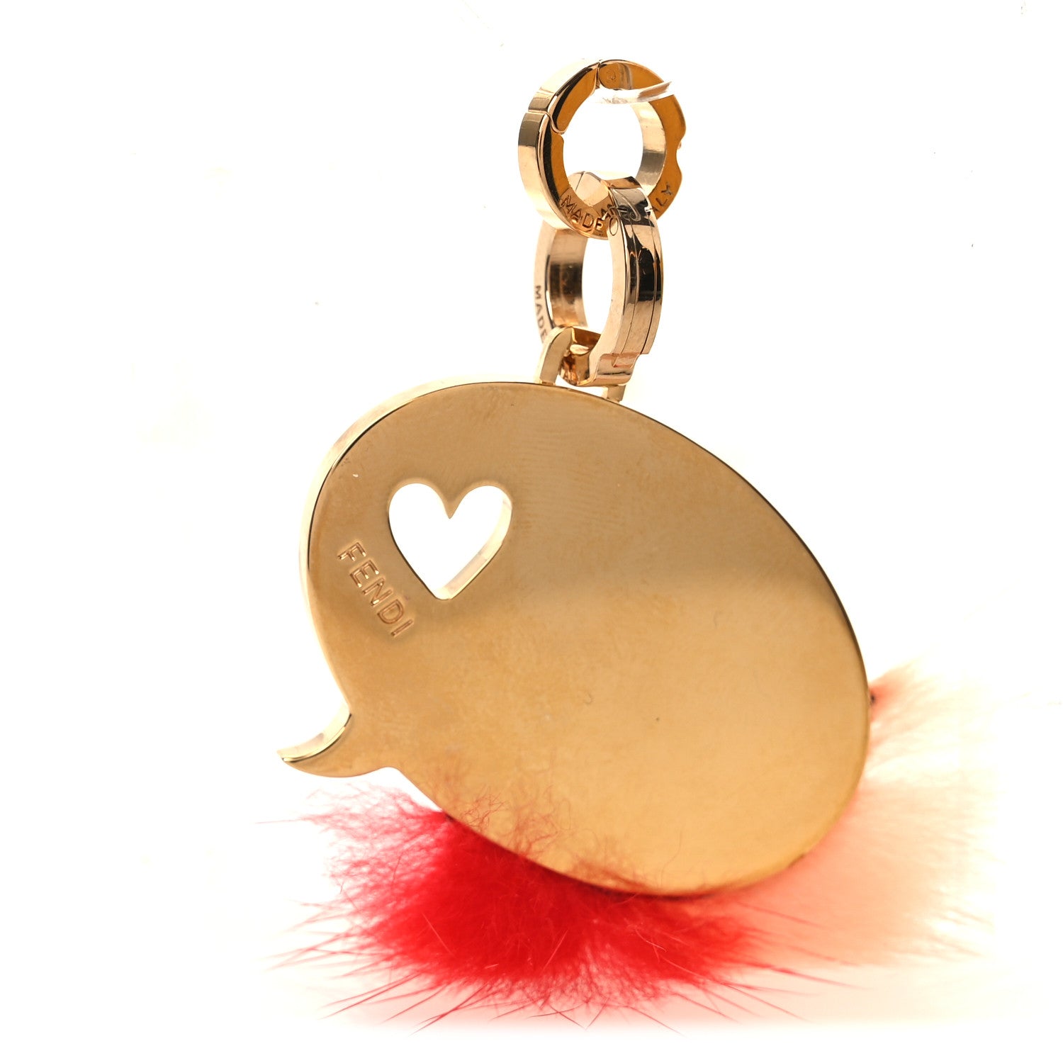 Fendi Mink Fur Love ABClick Bag Charm Pink 3 of 5