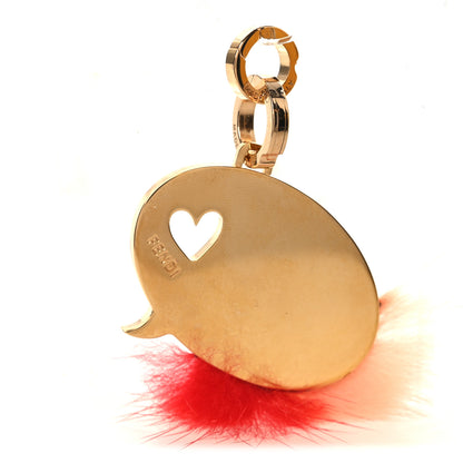 Fendi Mink Fur Love ABClick Bag Charm Pink 3 of 5