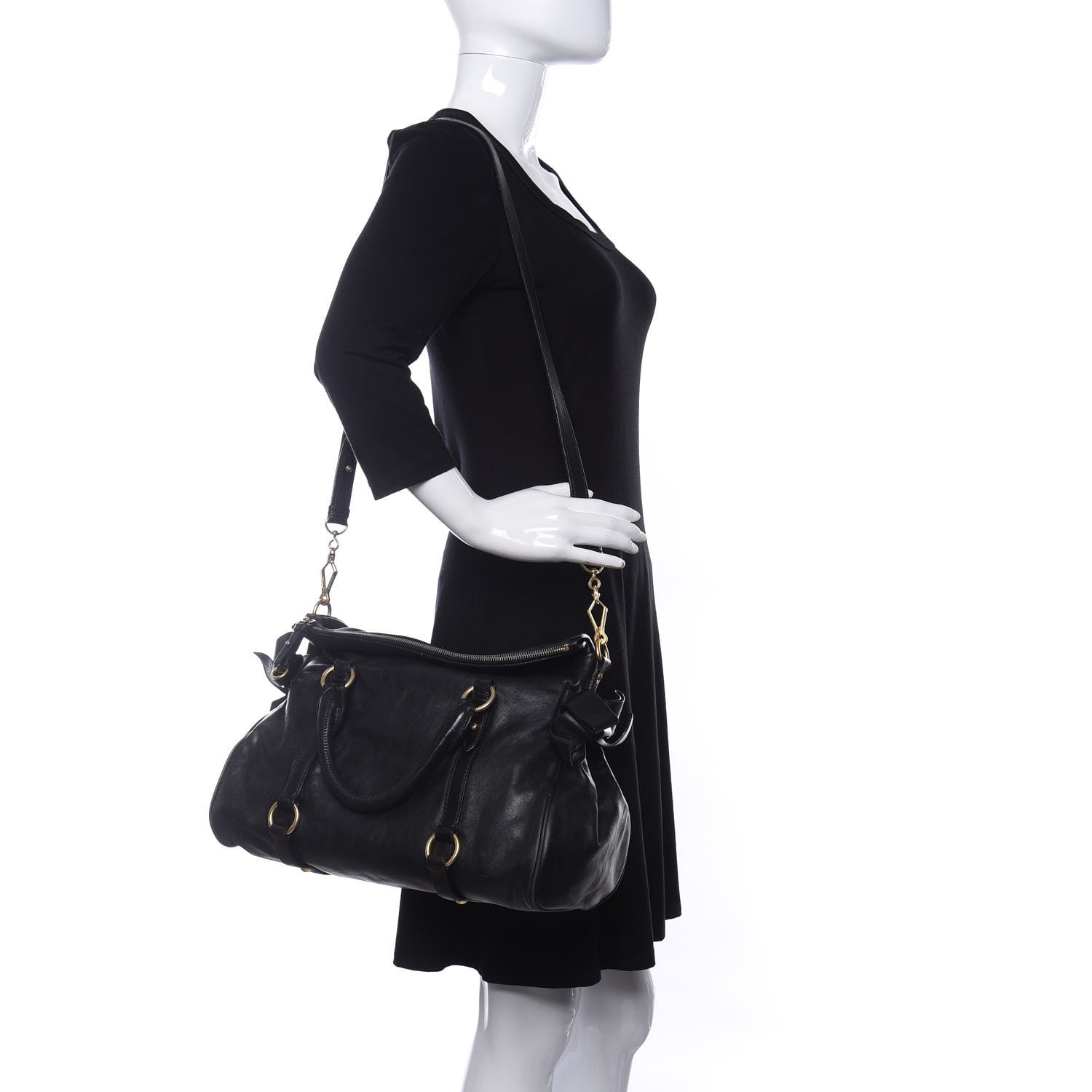 バッグ miu miu vitello lux hand bag black Miu Miu Vitello Lux Bow Bag Black 780602 – FASHIONPHILE