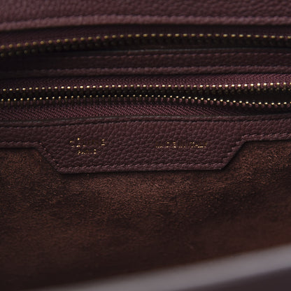 Celine Baby Drummed Calfskin Micro Luggage Burgundy 6 of 10