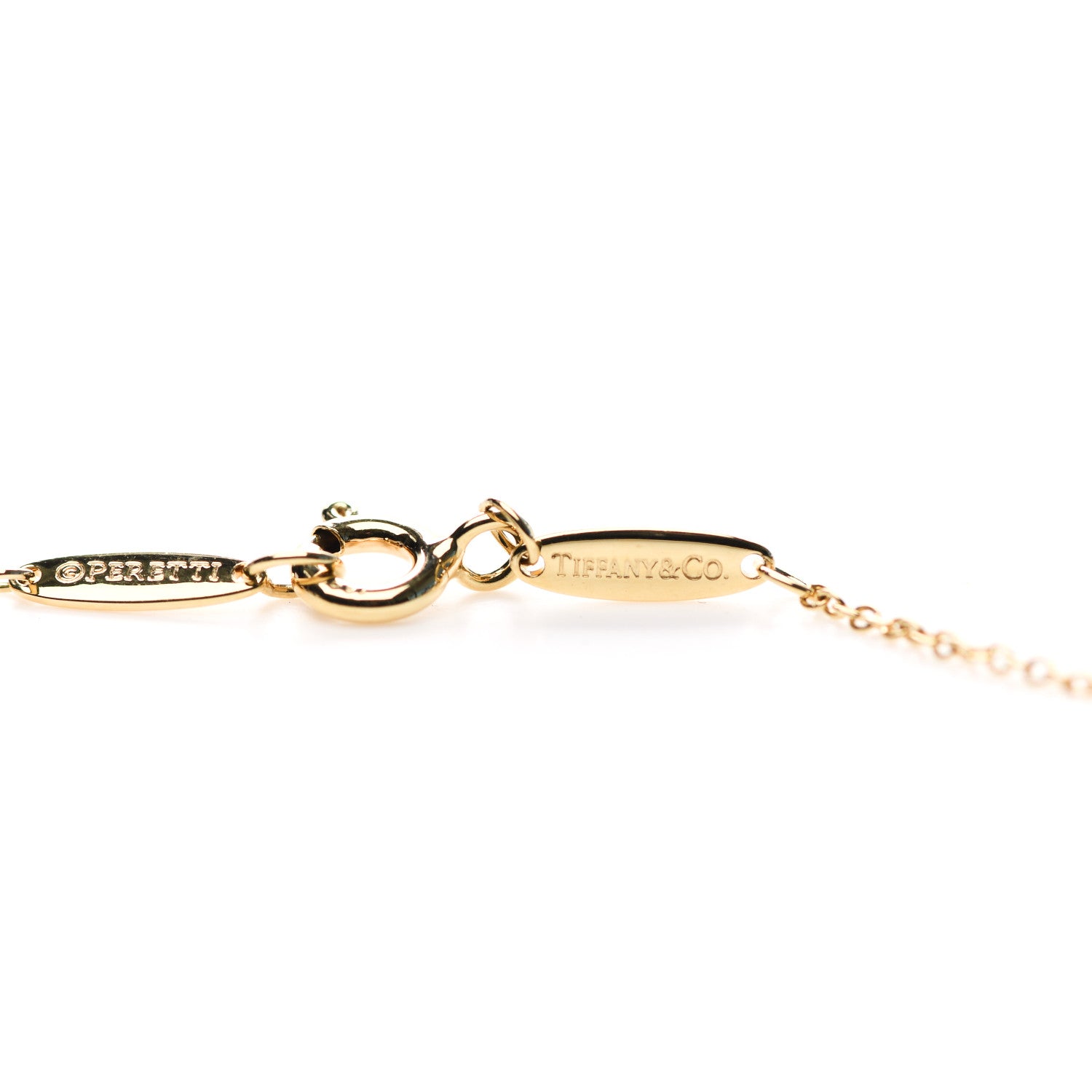 Tiffany 18K Yellow Gold Diamond .05ct Elsa Peretti Diamonds by the Yard Pendant Necklace 5 of 6