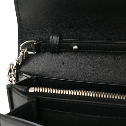 Saint Laurent Glazed Calfskin Cassandre Wallet On Chain WOC Black 11 of 11