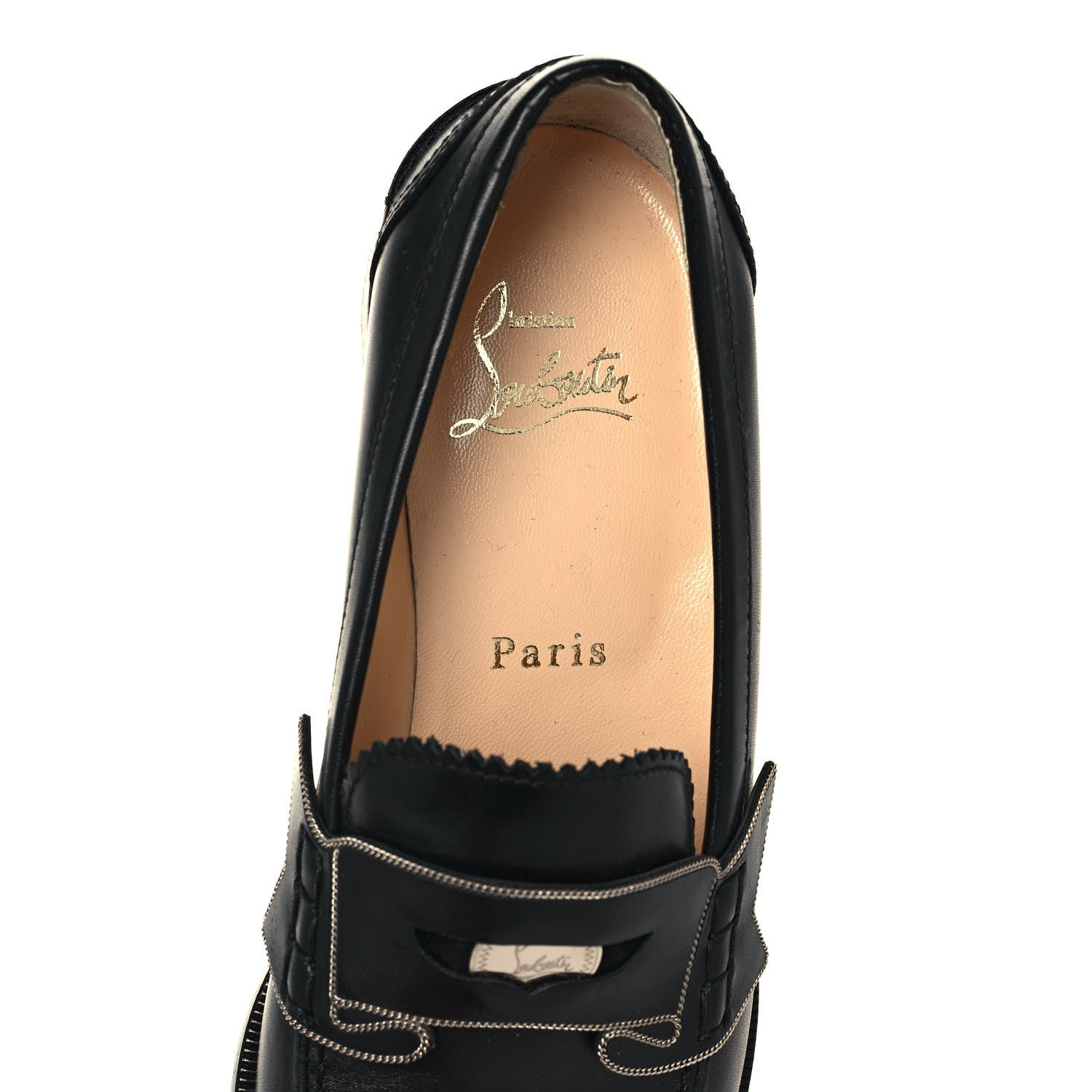Christian Louboutin Calfskin Monana Flat Loafers 35 Black 7 of 8