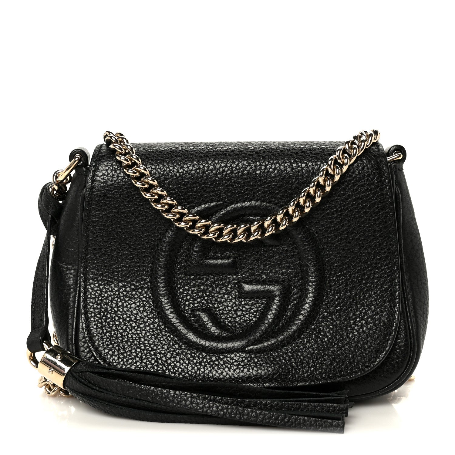 Gucci Pebbled Calfskin Small Soho Flap Crossbody Black 1 of 11