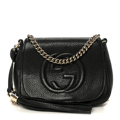 Gucci Pebbled Calfskin Small Soho Flap Crossbody Black 1 of 11