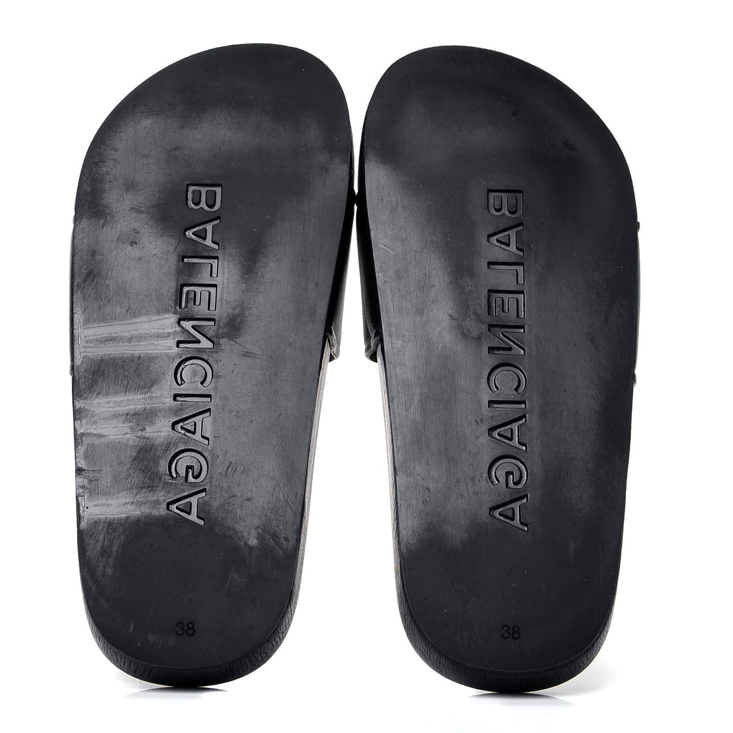 Nappa Logo Pool Slide Sandals 38 Black White