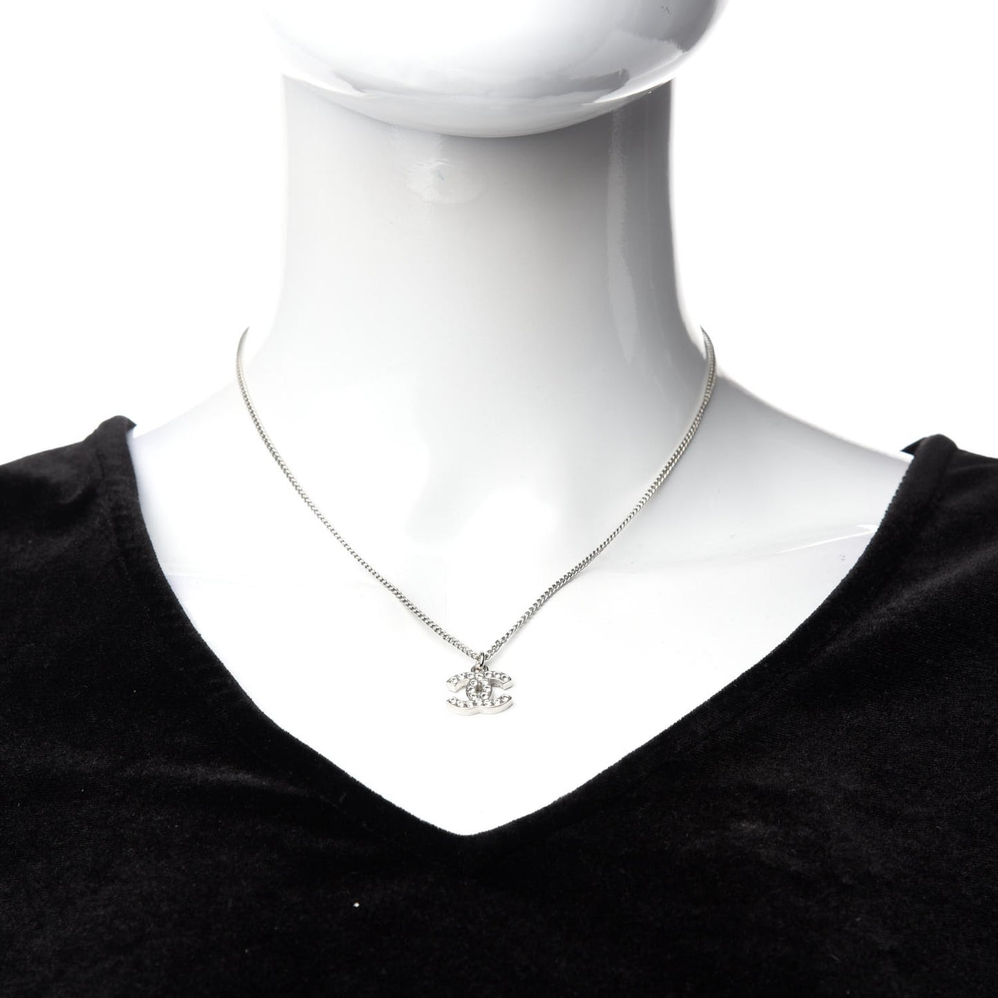 Crystal Timeless CC Necklace Silver